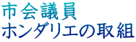 市会議員 ホンダリエの取組